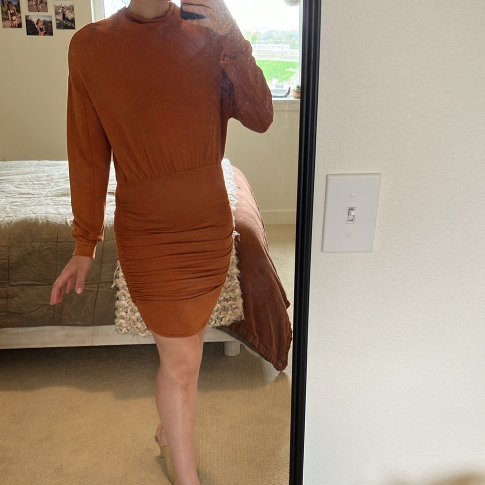 Daily practice by Anthropologie dress, knee length with open back, rouched